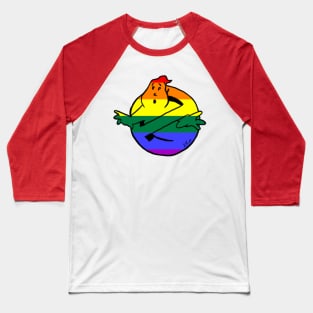 Ghostly Gay Pride (Black Border) T-Shirt Baseball T-Shirt